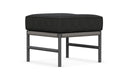 Azzurro Living Avalon Ottoman With Matte Charcoal Aluminum Frame And Lava Gray All-Weather Rope