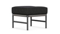 Azzurro Living Avalon Ottoman With Matte Charcoal Aluminum Frame And Lava Gray All-Weather Rope