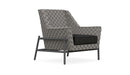 Azzurro Living Avalon Club Chair In Matte Charcoal Aluminum With Lava Gray All-Weather Rope And Midnight Cushion