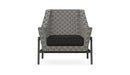 Azzurro Living Avalon Club Chair In Matte Charcoal Aluminum With Lava Gray All-Weather Rope And Midnight Cushion