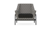 Azzurro Living Avalon Club Chair In Matte Charcoal Aluminum With Lava Gray All-Weather Rope And Midnight Cushion
