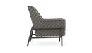 Azzurro Living Avalon Club Chair In Matte Charcoal Aluminum With Lava Gray All-Weather Rope And Midnight Cushion