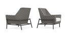 Azzurro Living Avalon Club Chair In Matte Charcoal Aluminum With Lava Gray All-Weather Rope And Midnight Cushion