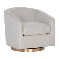 Sunpan Hazel Swivel Lounge Chair in Gold - Belfast Heather Grey / Black Sky / Blush Sky / Burgundy Sky / Deep Green Sky / Navy Blue Sky / Dark-Bronze Gold Sky