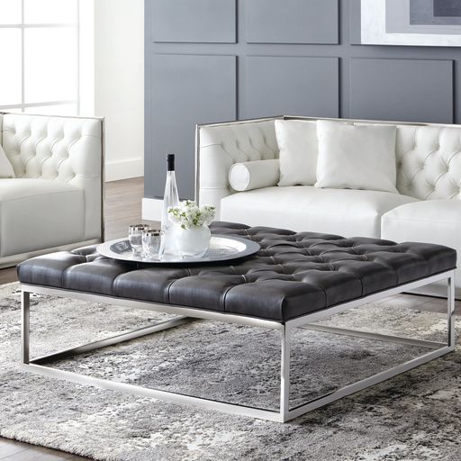 Sunpan Sutton Ottoman - Cantina Magnetite