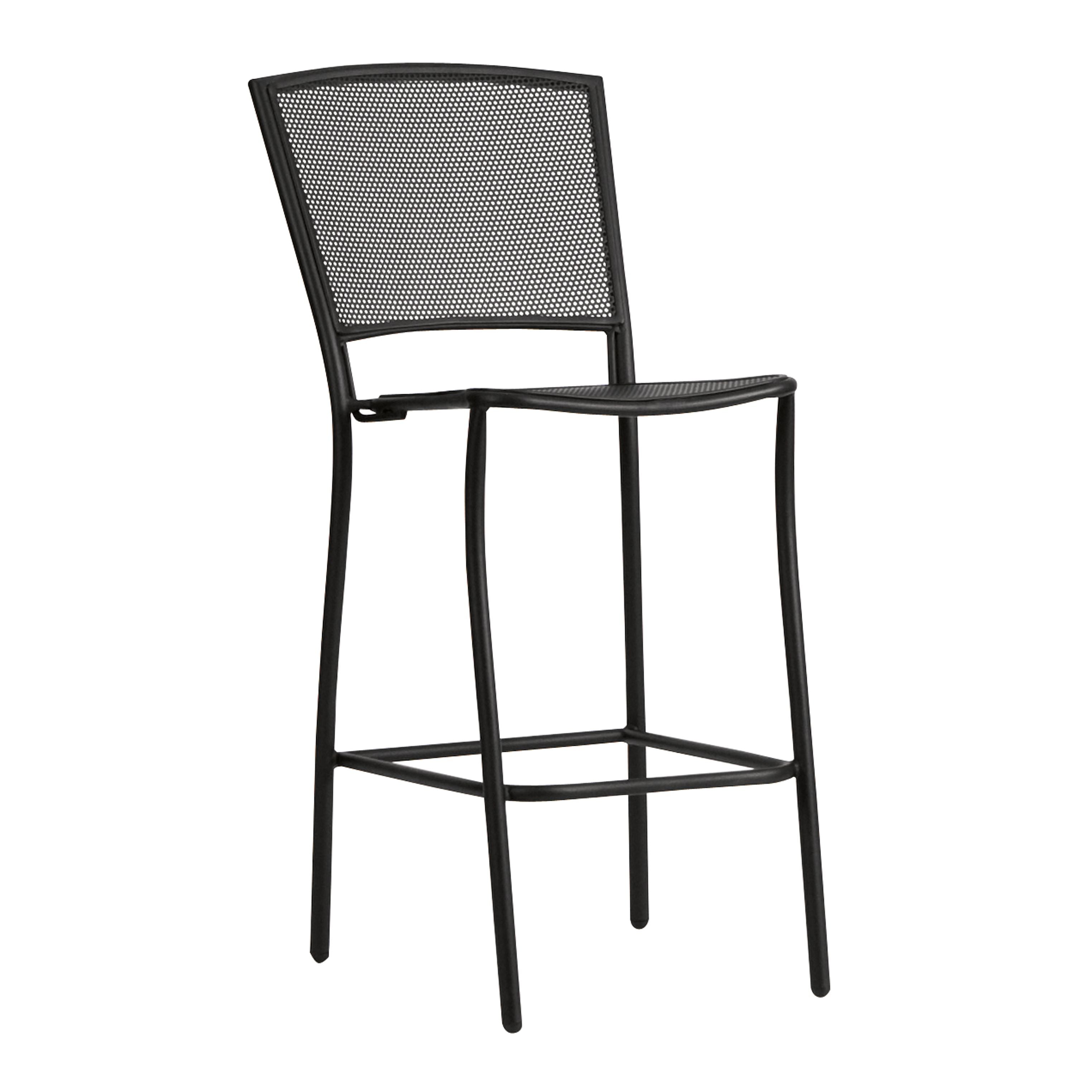 Woodard Café Series Albion Textured Black Stationary Bar Stool