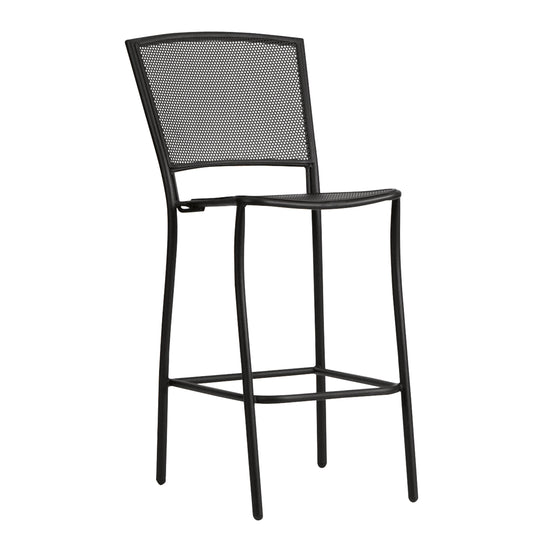 Woodard Café Series Albion Textured Black Stationary Bar Stool
