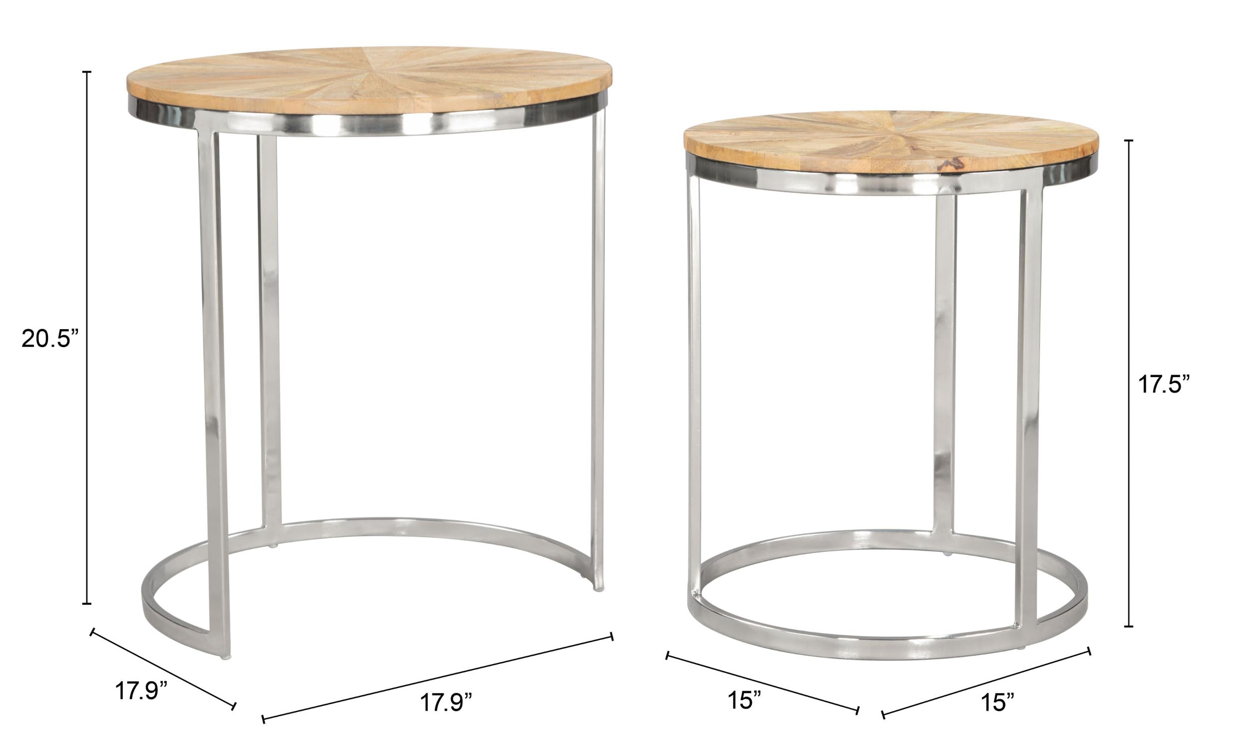 Zuo Modern Bari Nesting Table Set Natural