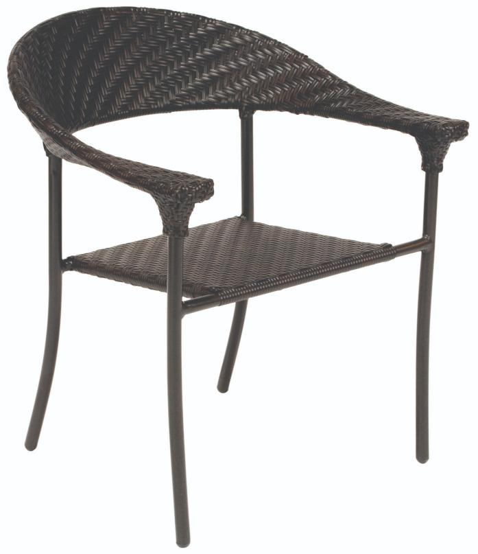 Woodard Barlow Stackable Dining Arm Chair - With Cushions