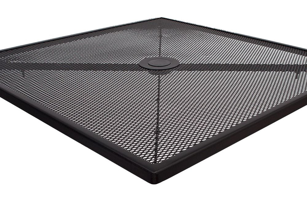BFM Seating Barnegat Galvanized Micro-Mesh Steel Table Top - Black