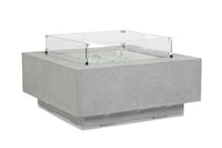 Sunset West Gravelstone Square Fire Table with Glass Surround