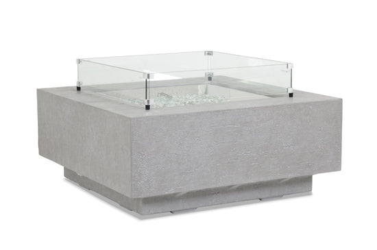 Sunset West Gravelstone Square Fire Table with Glass Surround