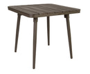 BFM Seating Bayview 4-Leg Dining Height Table With Walnut Synthetic Wood Top And Bronze Powder Coat Aluminum