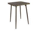 BFM Seating Bayview 4-Leg Bar Height Table With Walnut Synthetic Wood Top And Bronze Powder Coat Aluminum