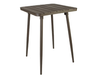 BFM Seating Bayview 4-Leg Bar Height Table With Walnut Synthetic Wood Top And Bronze Powder Coat Aluminum