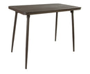 BFM Seating Bayview 4-Leg Bar Height Table With Walnut Synthetic Wood Top And Bronze Powder Coat Aluminum