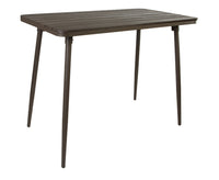 BFM Seating Bayview 4-Leg Bar Height Table With Walnut Synthetic Wood Top And Bronze Powder Coat Aluminum