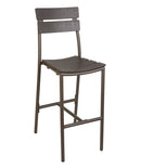 BMF Seating Bayview Barstool - Walnut Synthetic Wood - Powder Coated Aluminum - Bronze