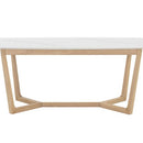 Sunpan Kali Dining Table 70.5" in Black - Grey Marble / Pale Honey - White Marble