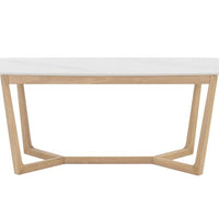 Sunpan Kali Dining Table 70.5" in Black - Grey Marble / Pale Honey - White Marble