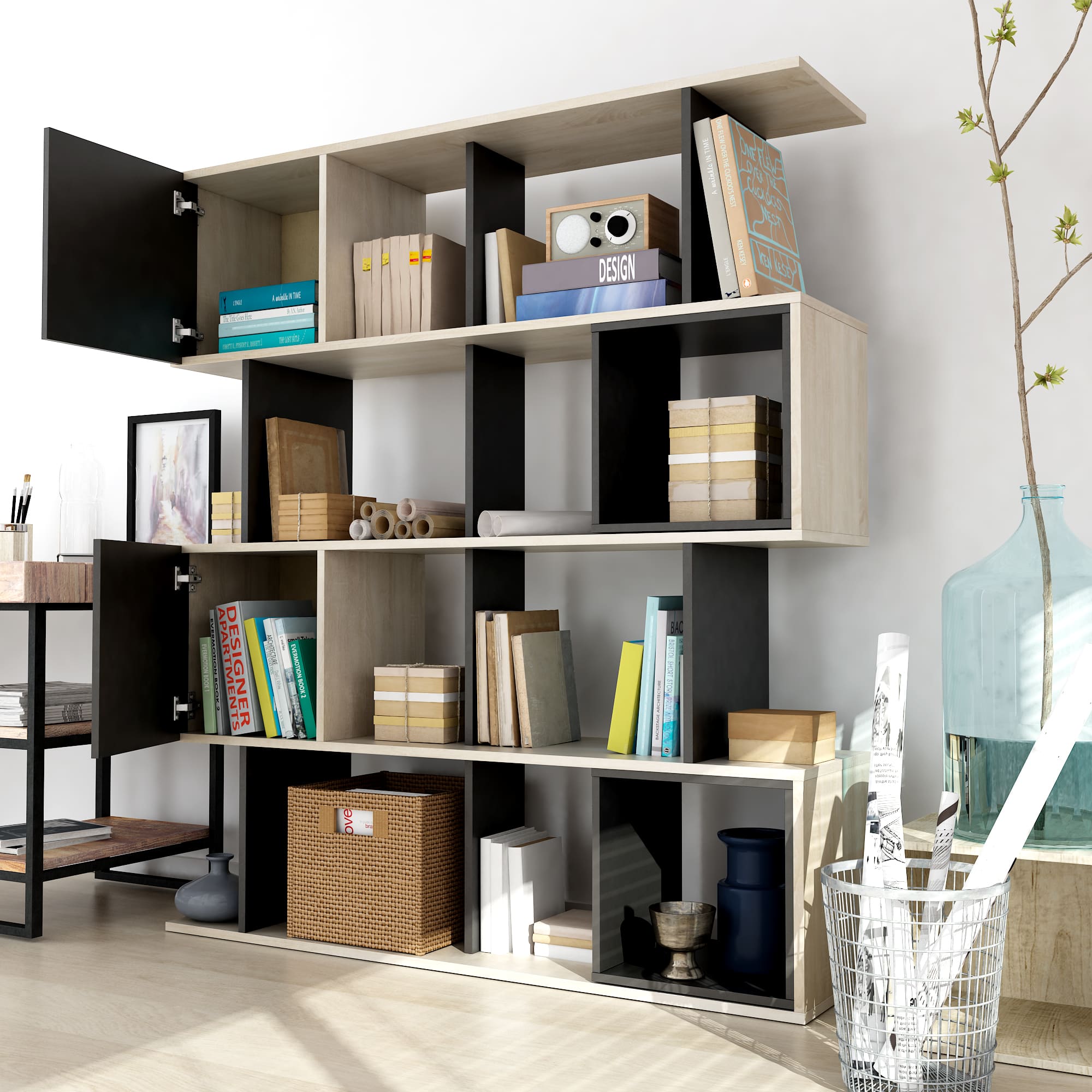 Anderson Teak Alliance Geometric Bookcase