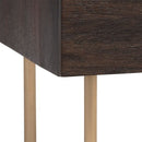 Sunpan Keely Nightstand in White Marble-Dark Walnut