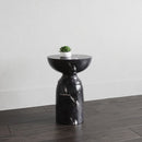 Sunpan Goya End Table Marble Look in Black / White