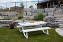 Vivere Banquet Deluxe 8-Seat Aluminum Picnic Table (White)