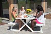 Vivere Banquet Deluxe 8-Seat Aluminum Picnic Table (White)