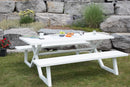 Vivere Banquet Deluxe 8-Seat Aluminum Picnic Table (White)