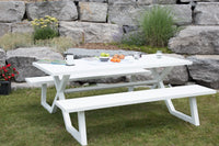 Vivere Banquet Deluxe 8-Seat Aluminum Picnic Table (White)