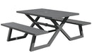 Vivere Banquet Deluxe 5ft Aluminum Picnic Table - Charcoal