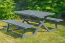 Vivere Banquet Deluxe 5ft Aluminum Picnic Table - Charcoal