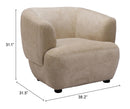 Zuo Modern Bekker Accent Chair in Golden Beige