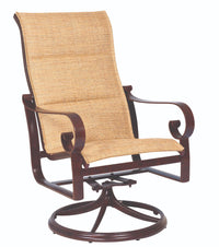 Woodard Belden Padded Sling High Back Swivel Rocker