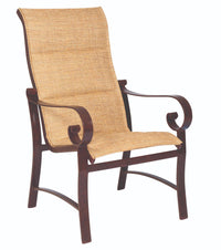 Woodard Belden Padded Sling High Back Dining Arm Chair