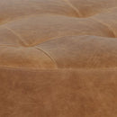 Sunpan Nilda Ottoman Camel / Vintage Charcoal Leather