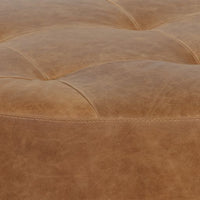 Sunpan Nilda Ottoman Camel / Vintage Charcoal Leather