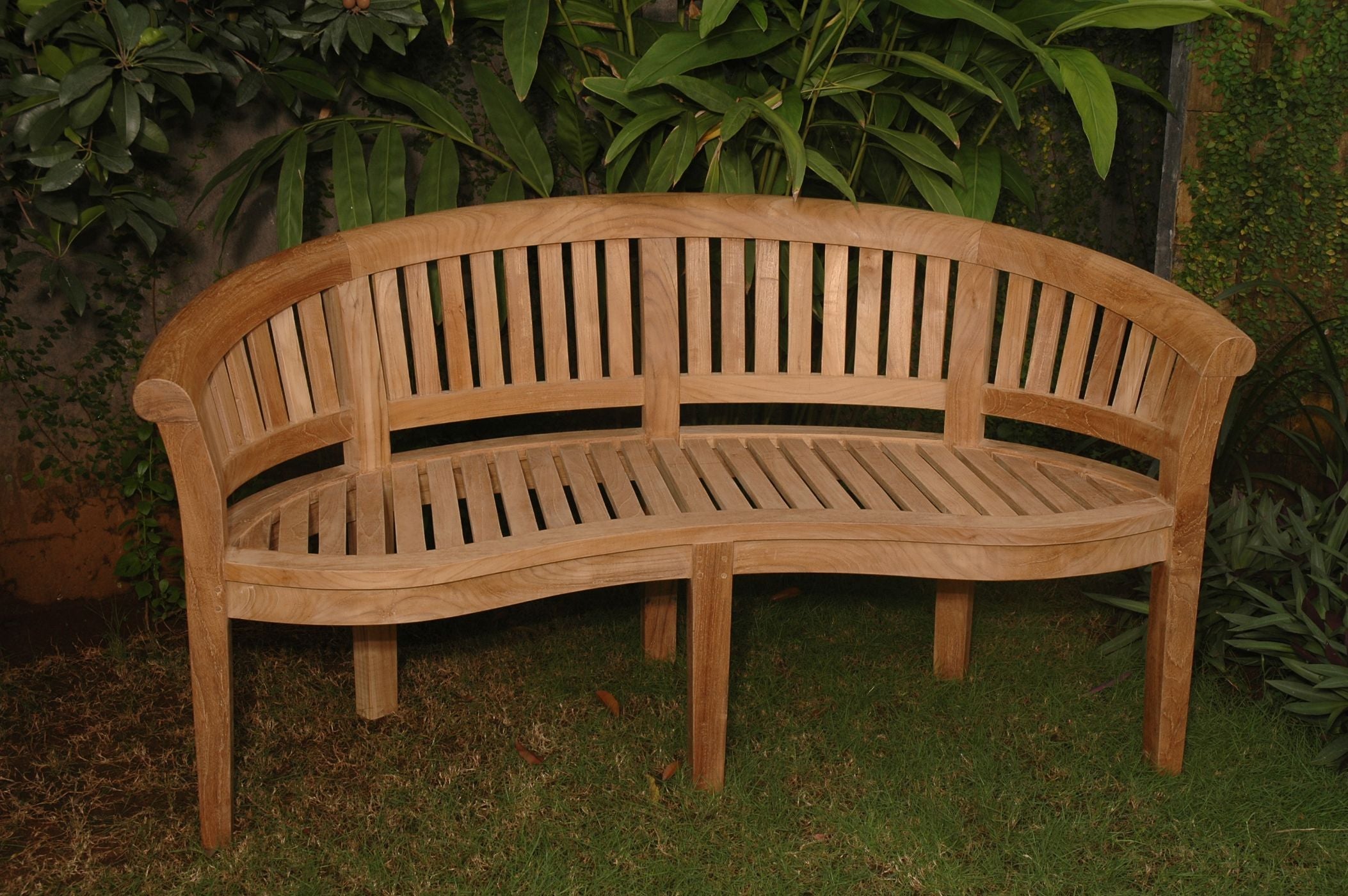 Anderson Teak Curve 3-Seater Bench Extra Thick Wood
