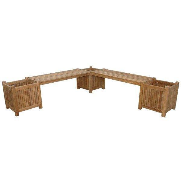 Anderson Teak Planter Bench With 3 Planter Box