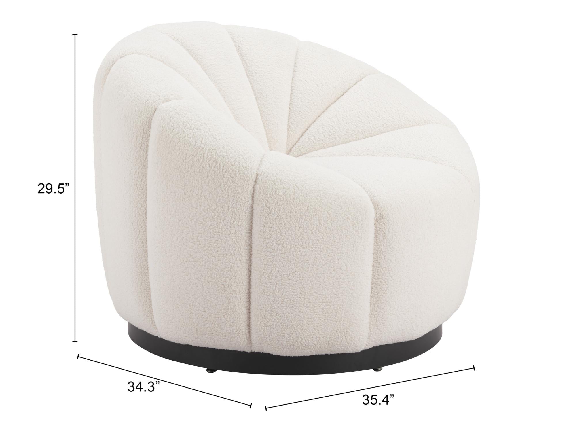 Zuo Modern Bhutan Accent Chair in Cream