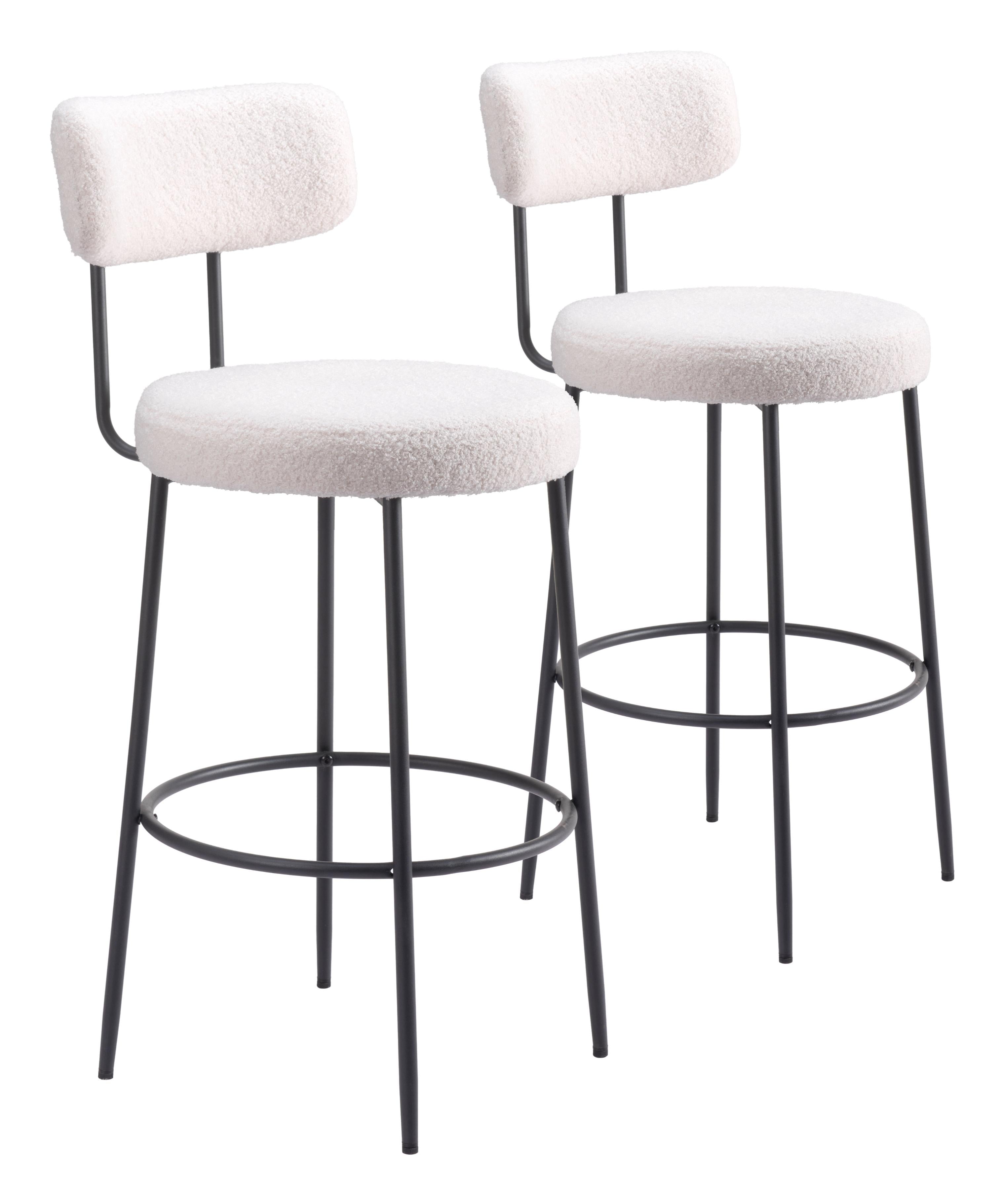 Zuo Modern Blanca Barstool in Ivory