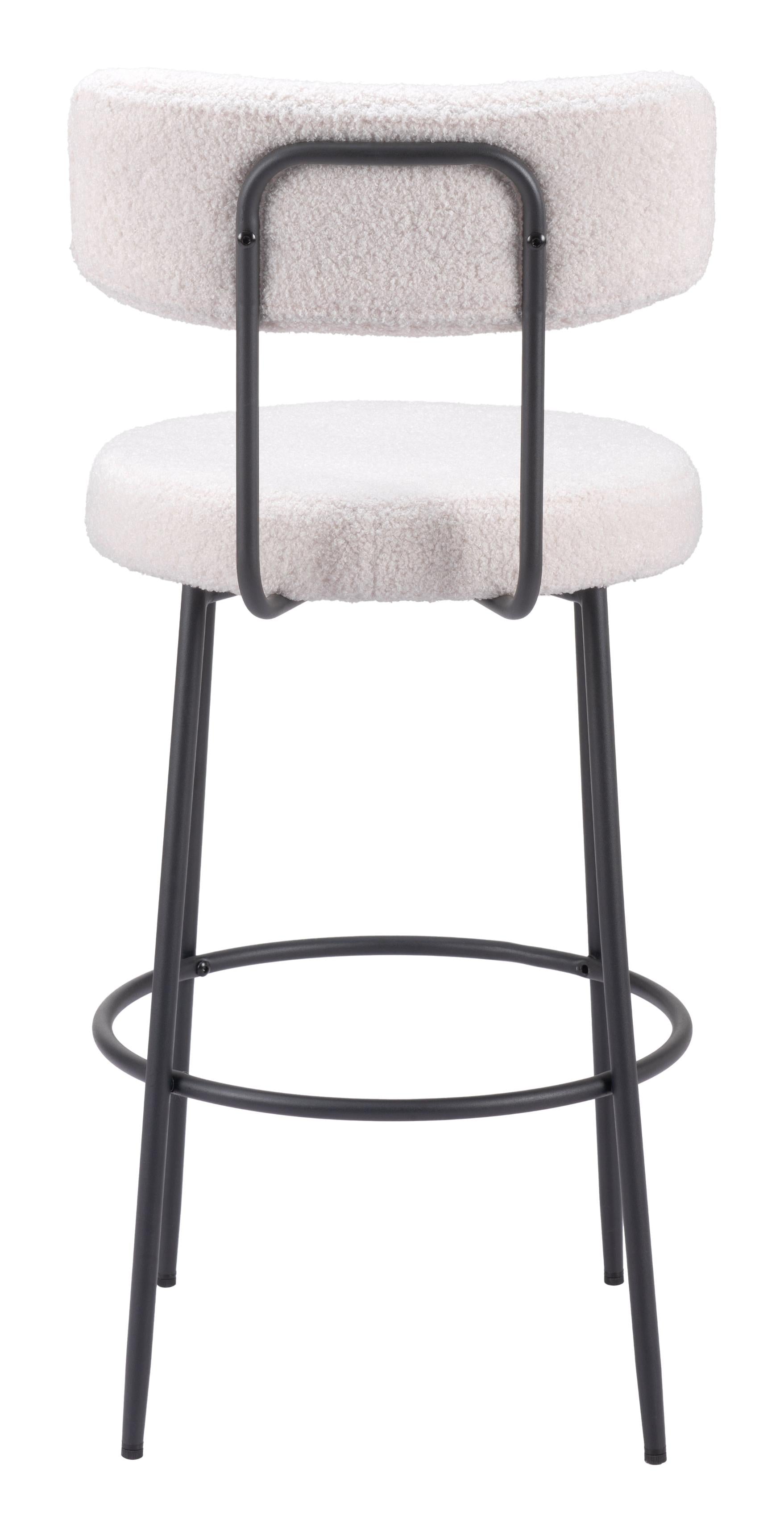 Zuo Modern Blanca Barstool in Ivory
