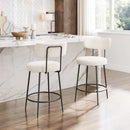 Zuo Modern Blanca Counter Stool in Ivory, Counter Stools, Plywood, Polyester, Steel, Rectangular, 4 Legs, Indoor