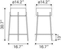 Zuo Modern Blanche Barstool in Ivory