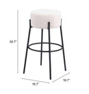 Zuo Modern Blanche Barstool in Ivory