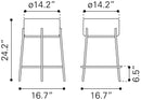 Zuo Modern Blanche Counter Stool in Ivory