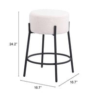 Zuo Modern Blanche Counter Stool in Ivory