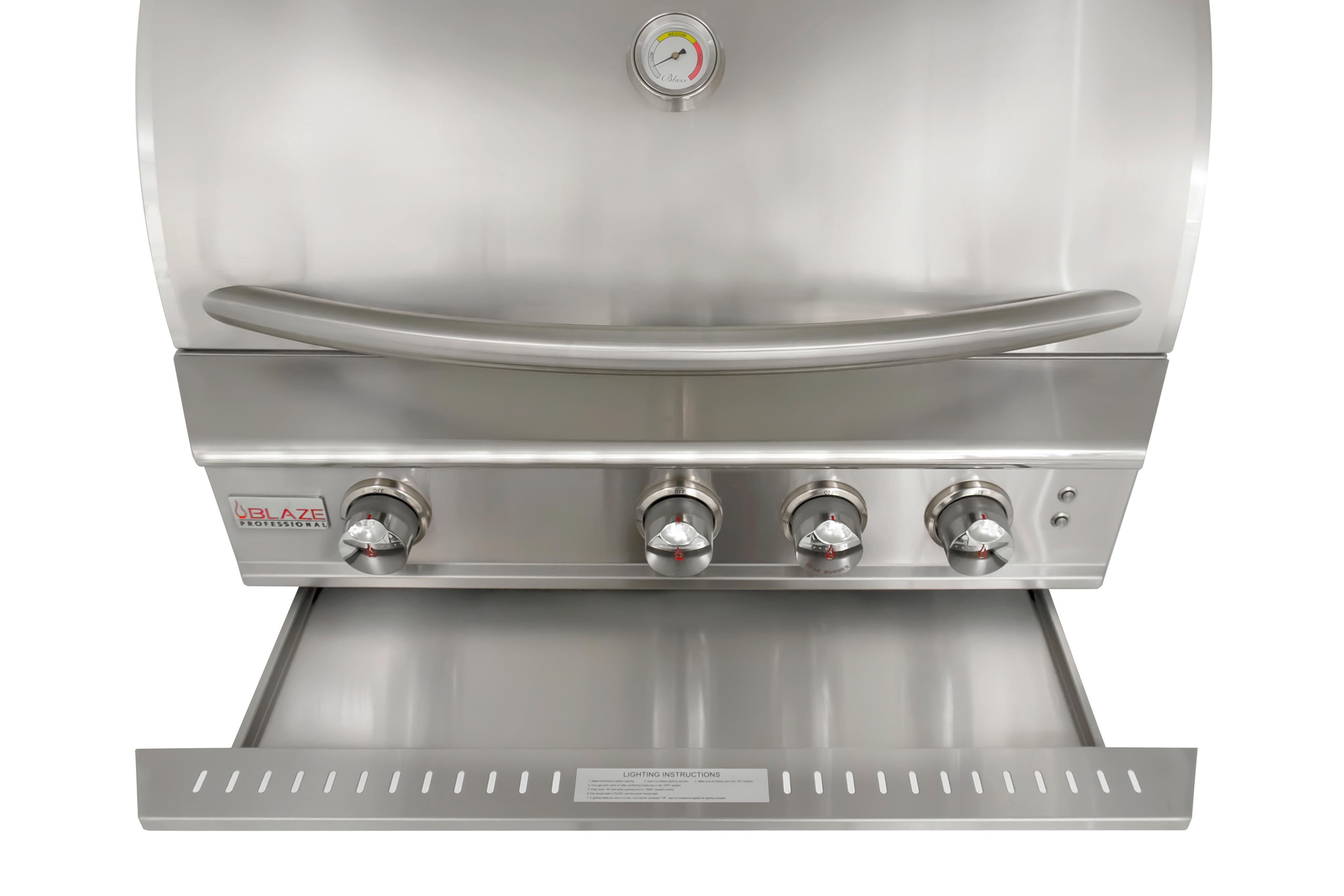 Blaze Grills Professional LUX 34-Inch 3 Burner Built-In Gas Grill With Rear Infrared Burner