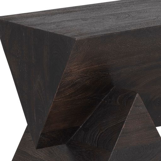 Sunpan Gregor Bench in Dark Brown / Rustic Oak